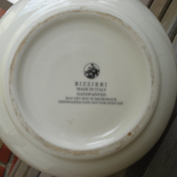 BIZZIRRI Porcelain/Ceramic Pitcher = Made In Italy Hand Painted Olives - Picture 6 of 7